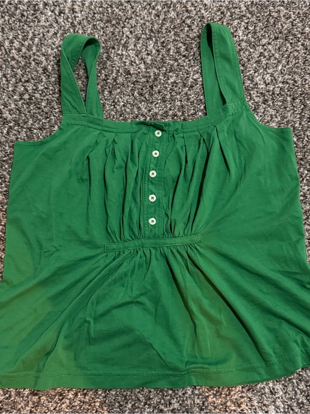 Ralph Lauren green button-front babydoll tank top - size: S